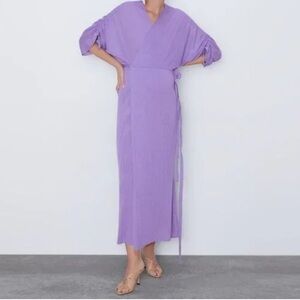 ZARA Women's Lavender Wrap Dress